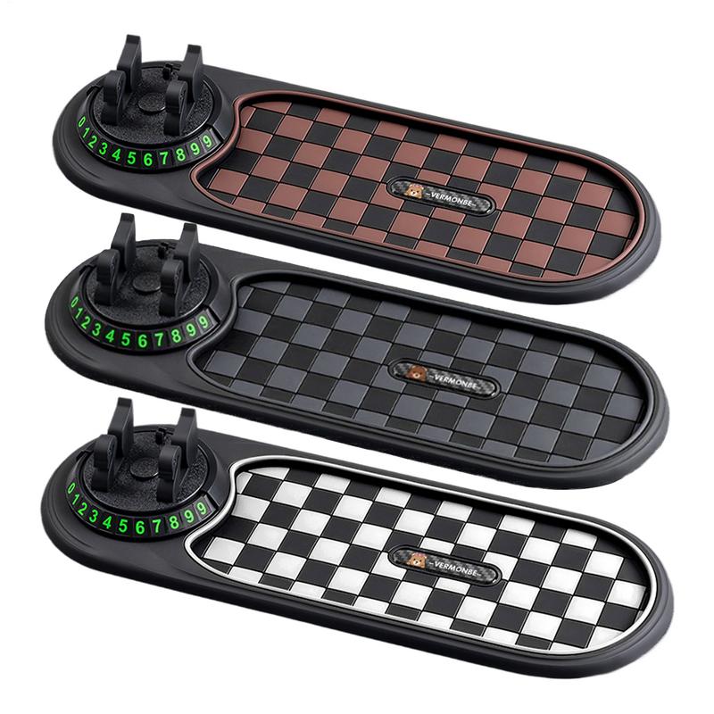 Автомобильный держатель для телефона Противоскользящий коврик с табличкой для номера парковки Автомобильный противоскользящий коврик Держатель для мобильного телефона на приборную панель автомобиля Для интерьера автомобиля