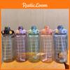 Elegant And Simple 2l Pc Material Water Bottle With Straw Perfect For Hydration On-the-go