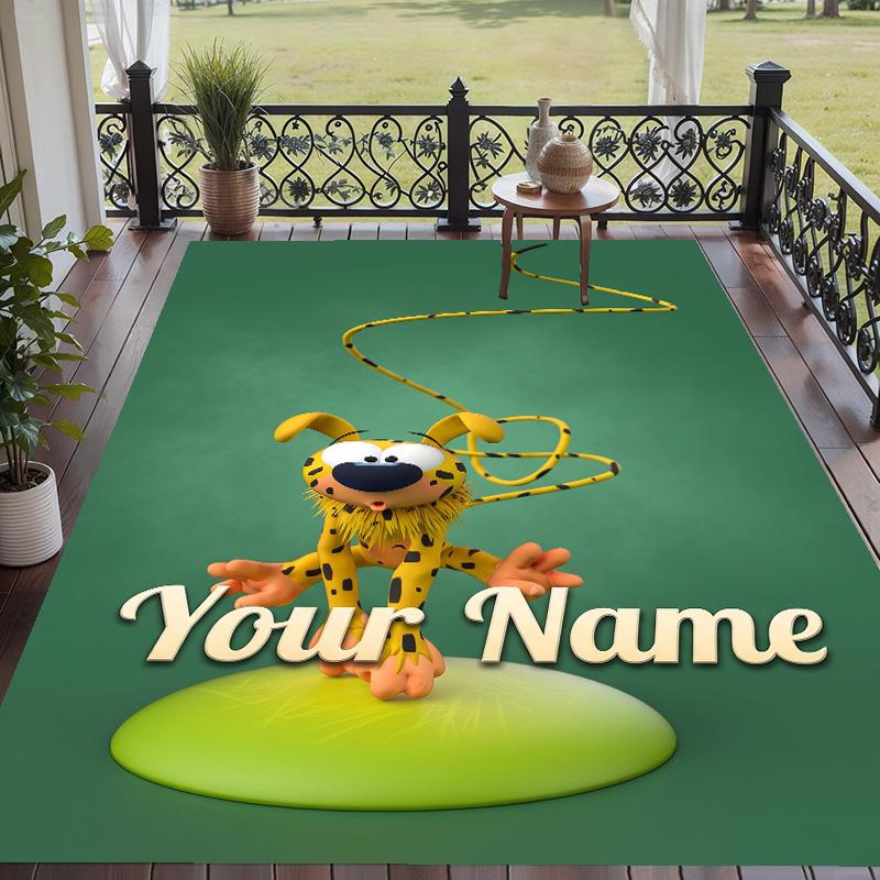 Custom Text Marsupilami Pattern Floor Rug Soft Indoor Carpet Mat Living Room Bedroom