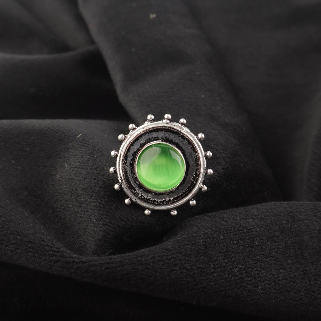 Wonderful Green Cat's Eye Gemstone Jewelry, 925 Solid Sterling Silver Ring, Handmade Spiritual Ring For Wedding Gift