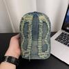 Vintage distressed baseball cap for women in autumn and winter, Korean style versatile small-face duckbill cap, street fashion hat for men