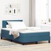 LED Box Spring Bed with Headboard Dark Blue 120 x 200 cm Velvet