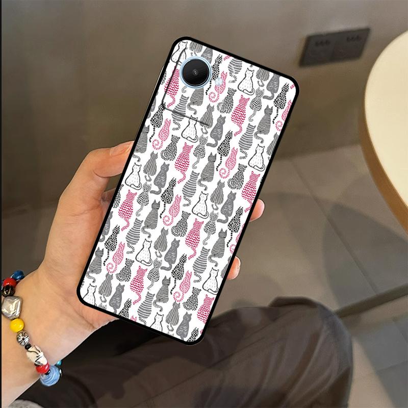 Забавный коллаж с котами Чехол для Realme C63 C61 C55 C51 C53 C25 C65 C67 C71 C75 GT6 GT7 Pro 11 12 13 14 15 Pro Plus