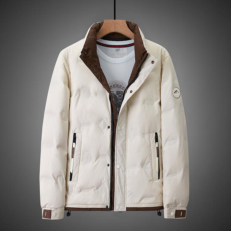 Зимний белый утиный пух модный тренд национальный воротник-стойка мужской легкий деловой перерыв