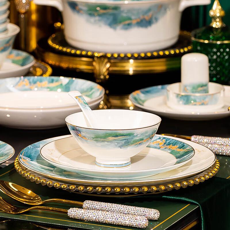 Керамический набор тарелок и мисок Jingdezhen в скандинавском стиле, роскошный