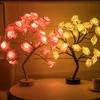 LED Table Lamp Rose Flower Tree USB Night Lights Home Decoration Xmas Christmas Wedding Bedroom Decor