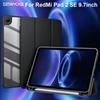 Case for Xiaomi Redmi Pad 2 SE 9.7 inch 2026, Trifold Stand Case with Pencil Holder, PU Leather Clear Transparent Back Cover