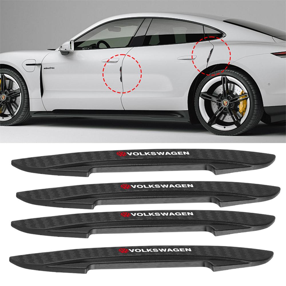 Valve Stems Caps 4Pcs Slicone Car Door Edge Protector Strip Sticker For Volkswagen VW Tiguan Jetta Polo Golf Passat CC Rline Tou zg3