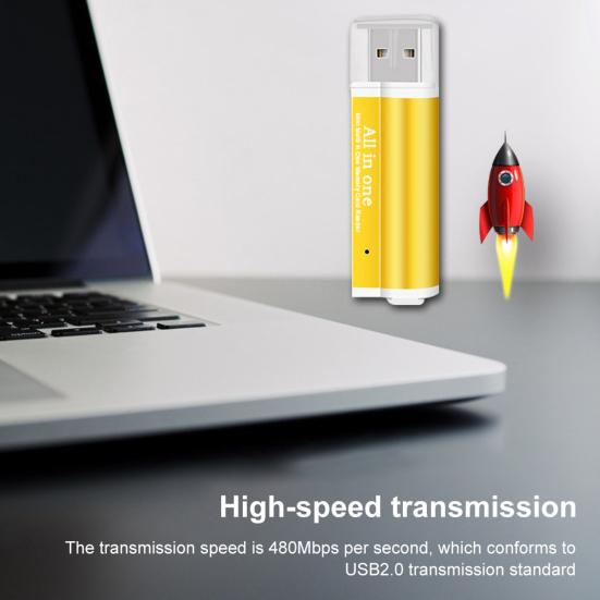 4 в 1 мини-портативный USB-адаптер для чтения карт памяти TF/MS/M2 для компьютера