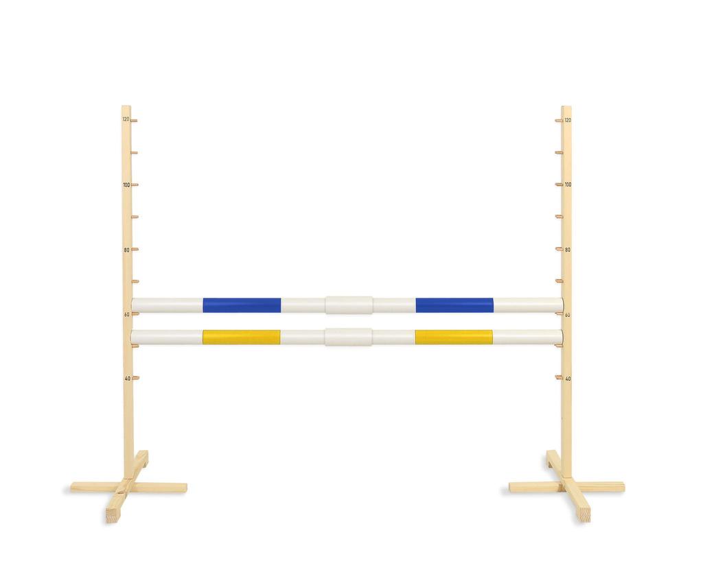 Jumping obstacle for Hobby Horse 160cm, h-120 cm, two beams - blue and yellow