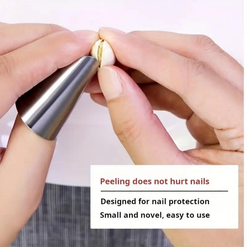 Защитный чехол для пальцев из нержавеющей стали для чистки чеснока - многофункциональный кухонный инструмент для чистки чеснока, бобов, орехов и овощей