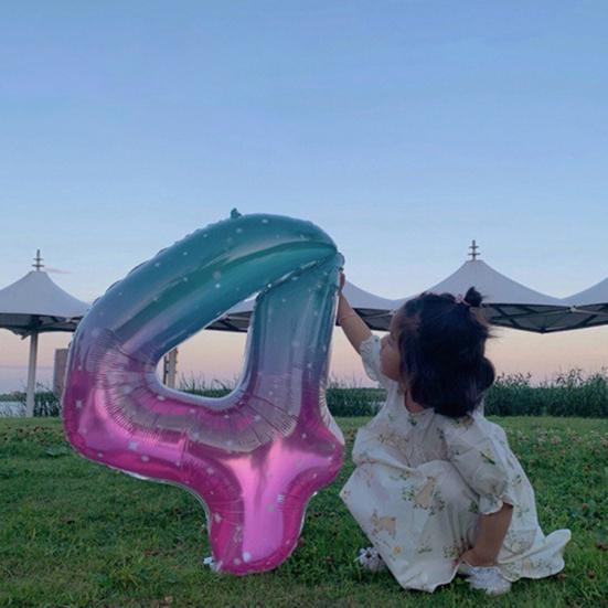 40-дюймовое украшение из воздушных шаров Яркий цвет Противовзрывной эффект градиента Очень большой несколько стилей Рождественский день рождения Алюминиевая пленка Орнамент из воздушных шаров