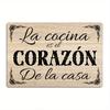ПК Испанский Винтажный Металлический Знак La Cocina Es El Corazn De La Casa Настенное Искусство Декор Для Дома Фермерского Дома Кухни Столовой Gi