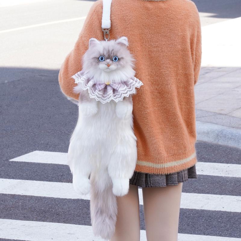 Cute Coffee Lynx Pattern Plush Cat Doll