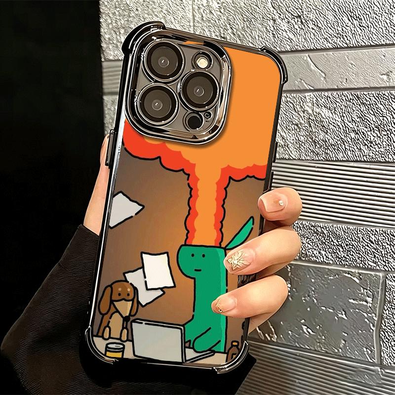 Мультяшный динозавр J-Joguman Мягкий чехол для телефона для iPhone 15 16 17 Air 14 Pro Max 16E Plus 13 12 Mini Покрытие Противоударный Fundas