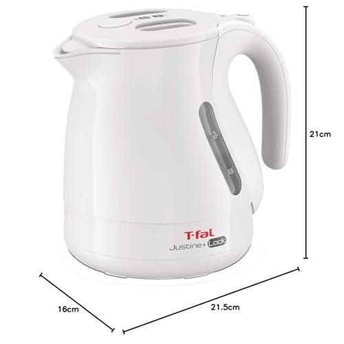 Tefal Electric Kettle 1.0L Tipping Over Hot Water Leak Lock "Justin Plus Lock White" KO4421JP