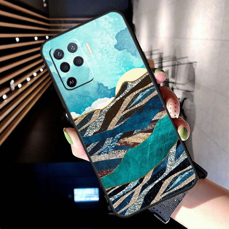Золотой пейзаж Чехол Для Oppo A38 A18 A78 A98 A58 A60 A80 A40 A96 A76 A16 A94 A74 A54 A15 A17 A57 A77 A5 Pro