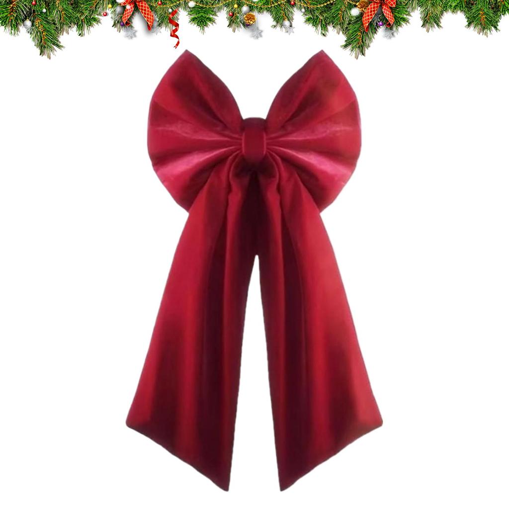 Рождественская елка Красные банты 36 дюймов X 18 дюймов Бархатный бант Украшение на верхушку елки Гигантский рождественский бант Для каминных полок Входных дверей