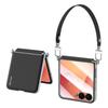 SULADA Чехол для Samsung Galaxy Z Flip7 5G с ремешком Кожаная задняя крышка телефона Защита шарнира