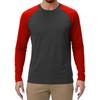 Color Mens Raglan Contrast Long Sleeve Sports Top