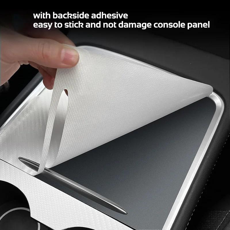 for D7 Model 3 Y 2021-2026 PU Leather Carbon Center Console Cover Protector Panel Protective Film Sticker Car Accessories SH7