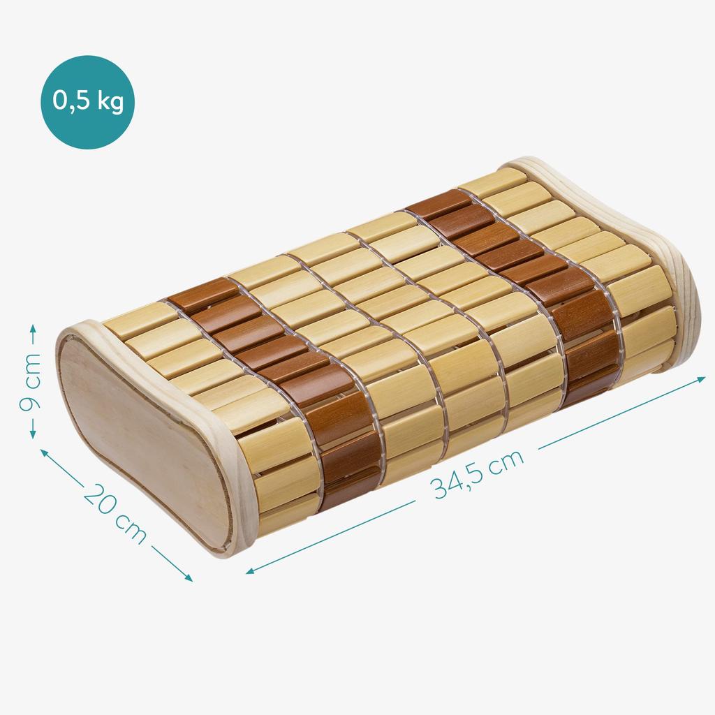 Navaris Sauna Pillow, Neck Pillow - Sauna Accessory, Nap Pillow, Home Sauna, Easy Sauna, Public Bath - Home Sauna, Firm Pillow, Wooden Pillow, Neck