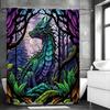 Mystic Dragon Magic Forest Shower Curtain, Bathroom Decorative Shower Curtain, Waterproof Shower Curtain with Hooks
