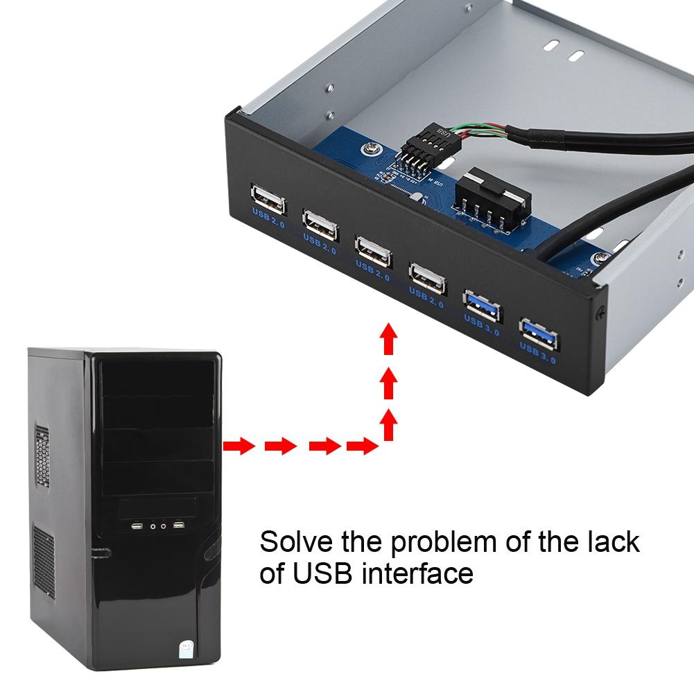 9PIN 19PIN к 2 * USB3.0 + 4 * USB2.0 6 Интерфейс Металлическая передняя панель USB-концентратор