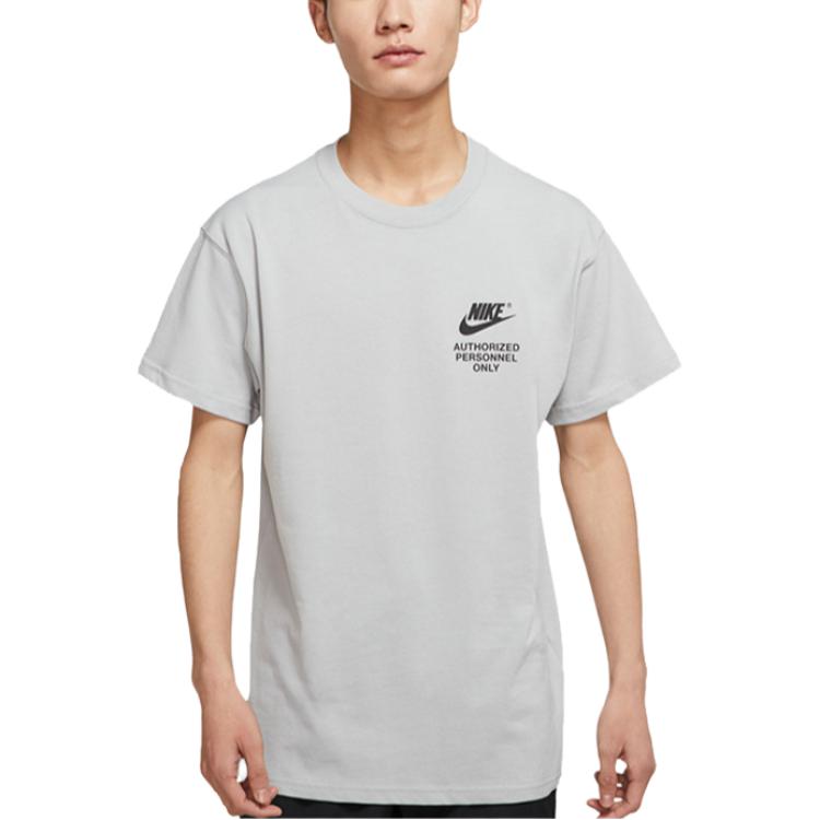 Nike T Shirts Men's Gray Crew Neck Moderate Straight Fit DM6428-077