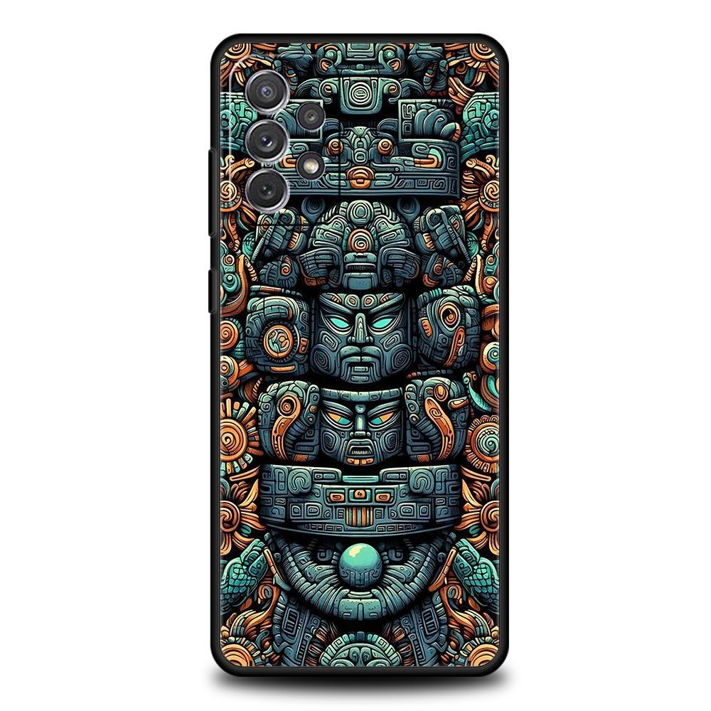 Винтажная картина-тотем Чехол для телефона для Samsung Galaxy A55 A35 A17 A07 A15 A13 A25 A51 A71 A72 A73 A32 A52 A52S A41 Мягкий TPU Чехол