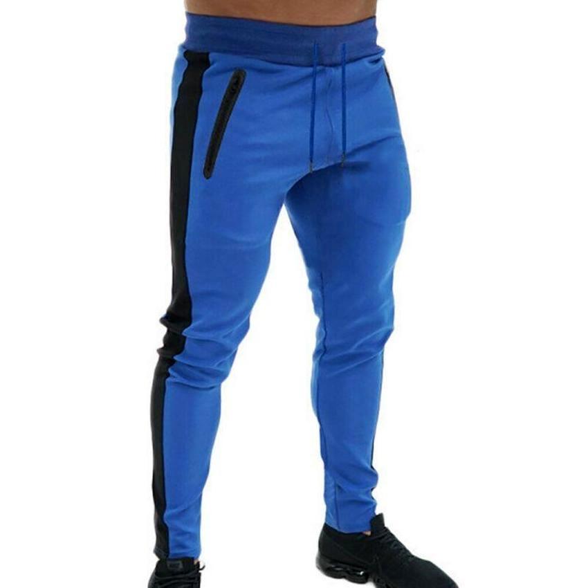 Мужские брюки Slim Fit с эластичной лентой, спортивные флисовые брюки, повседневные узкие спортивные штаны