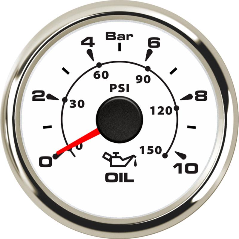 52mm Oil Pressure Gauge 0~10 Bar 0~5Bar Waterproof Car Fuel Pressure Meter 8 Colors Backlight Auto Truck Boat Yacht customized