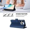 For iPhone 15 Pro Leather Case 9 Card Slots Zipper Wallet Stand Phone Cover with Wrist Strap