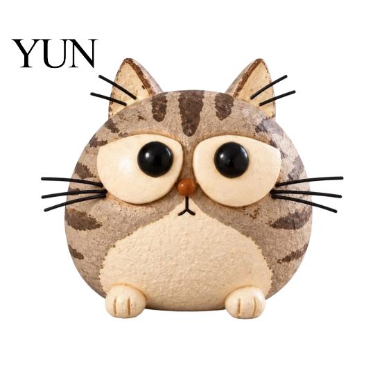 Decorative Figurines for Living Room Resin Farmhouse Cat Figurine, Creative Country Style Animal Statue, Rustic Unique Gifts Home Decoration