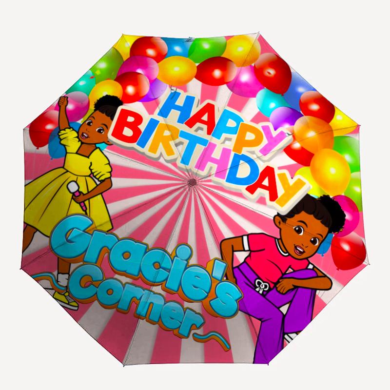 Gracie's Corner Theme Automatic Umbrella, Lightweight & Portable, 8 Rib, Perfect for Outdoor Travel, Birthdays, Christmas, Gifts.