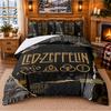 Печатный комплект постельного белья из 3 предметов с узором Led Zeppelin: простыня, наволочки для декора спальни