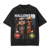 Vintage Washed Tshirt John Pork Holding Niche Ai Baby Funny Halloween Motion Meme Cotton Tshirts Trending Tshirt For Man