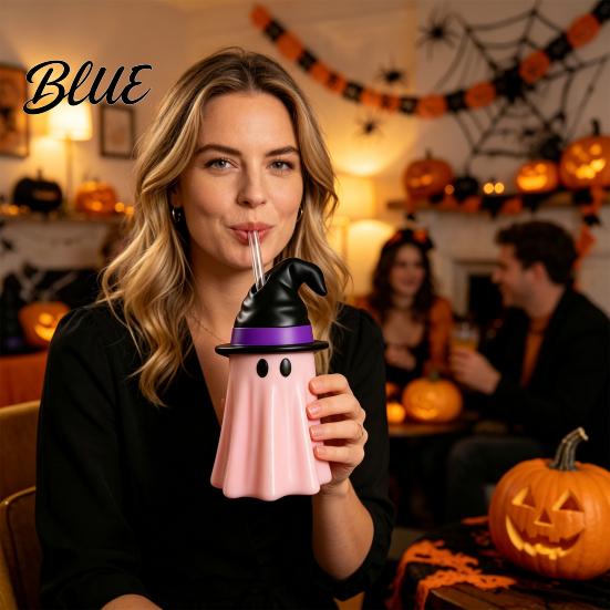 Flexible Silicone Can Cover Halloween Witch Hat Ghost Holder Spooky Insulated Sleeve for Standard Holiday Drinkware Essentials Soda Beers,