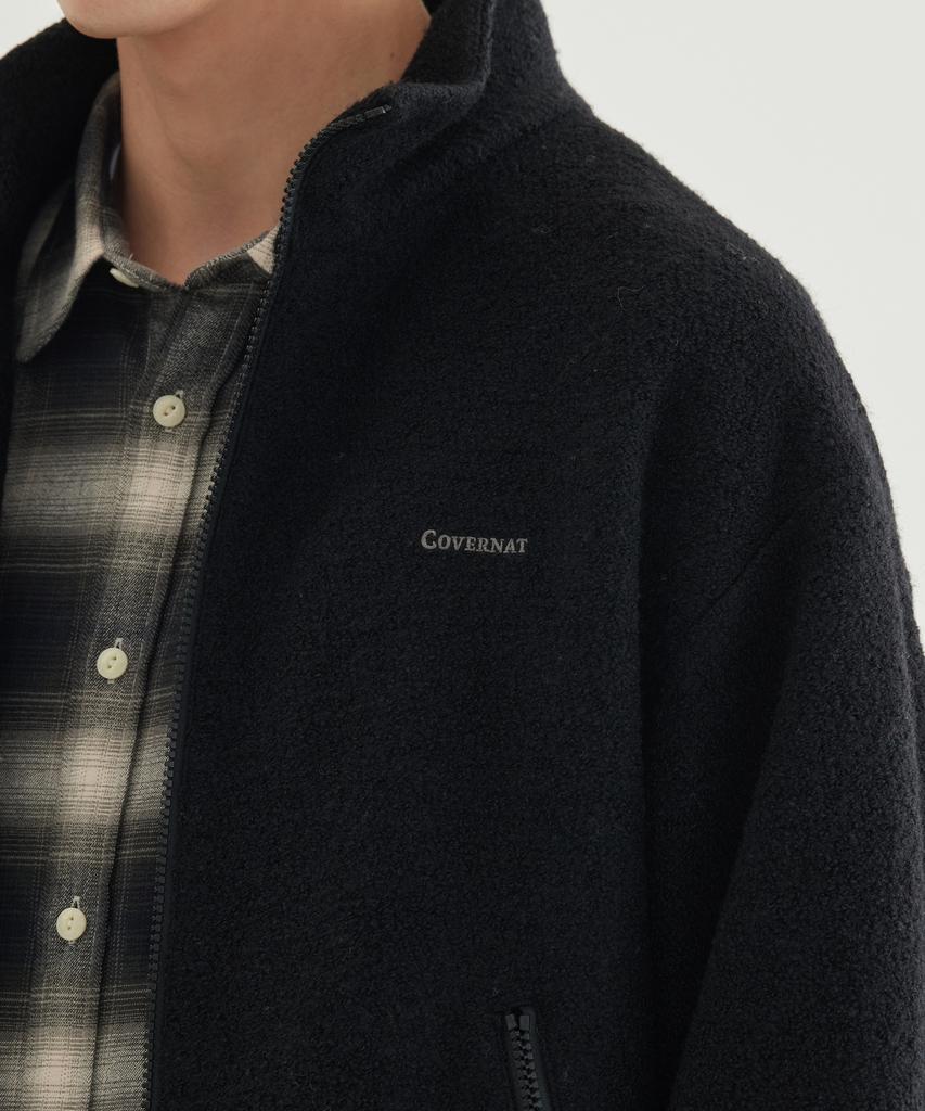 Covernat Wool Zip-Up Jacket Black