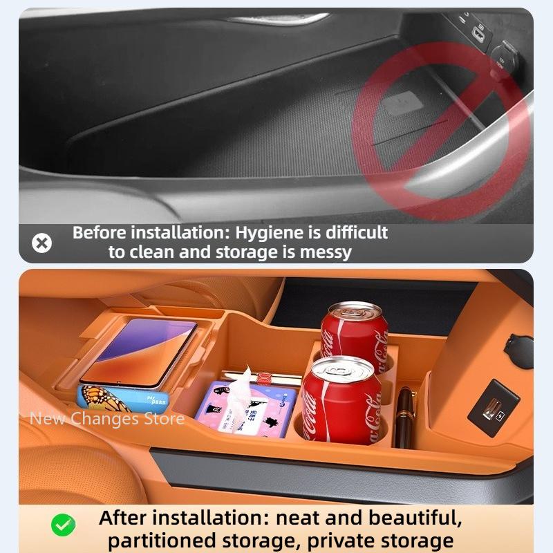 For GWM WEY 80 WEY G9 Central Control Lower Silicone Storage Box Interior Accessories Partitioned Storage Upgrade Parts