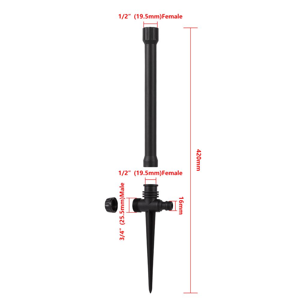 1/2" Male Thread Auto-Rotary Rocker Sprinklers Lawn Irrigation Watering Nozzle Garden Farm Greenhouse Orchard Watering Sprayer