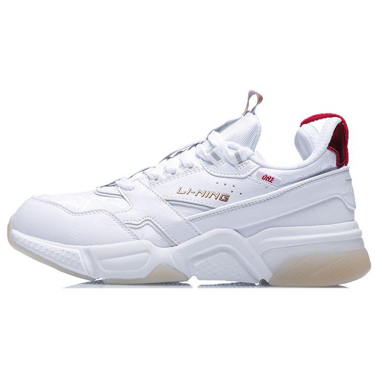 Li Ning 001 Daily Progress Journey Cny Durable Breathable Low Top Running Shoes Women Sneaker White Red AGCR028-2