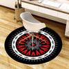 1pc Circular Mandala Design with Red and White Patterns Round carpet, Made of Polyester,Perfect for Decorating Office Chairs, Living Rooms fplt644