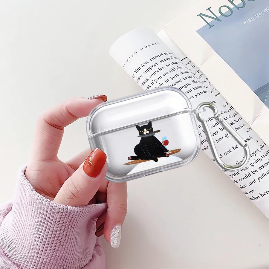 Прозрачные чехлы для наушников Чехол-обложка Для Airpods Pro2 3 Pro 2 4 1 Pro3 Мультяшный кот