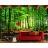 Зеленый лес фреска природный ландшафт 3d обои гостиная спальня обои домашний декор фреска