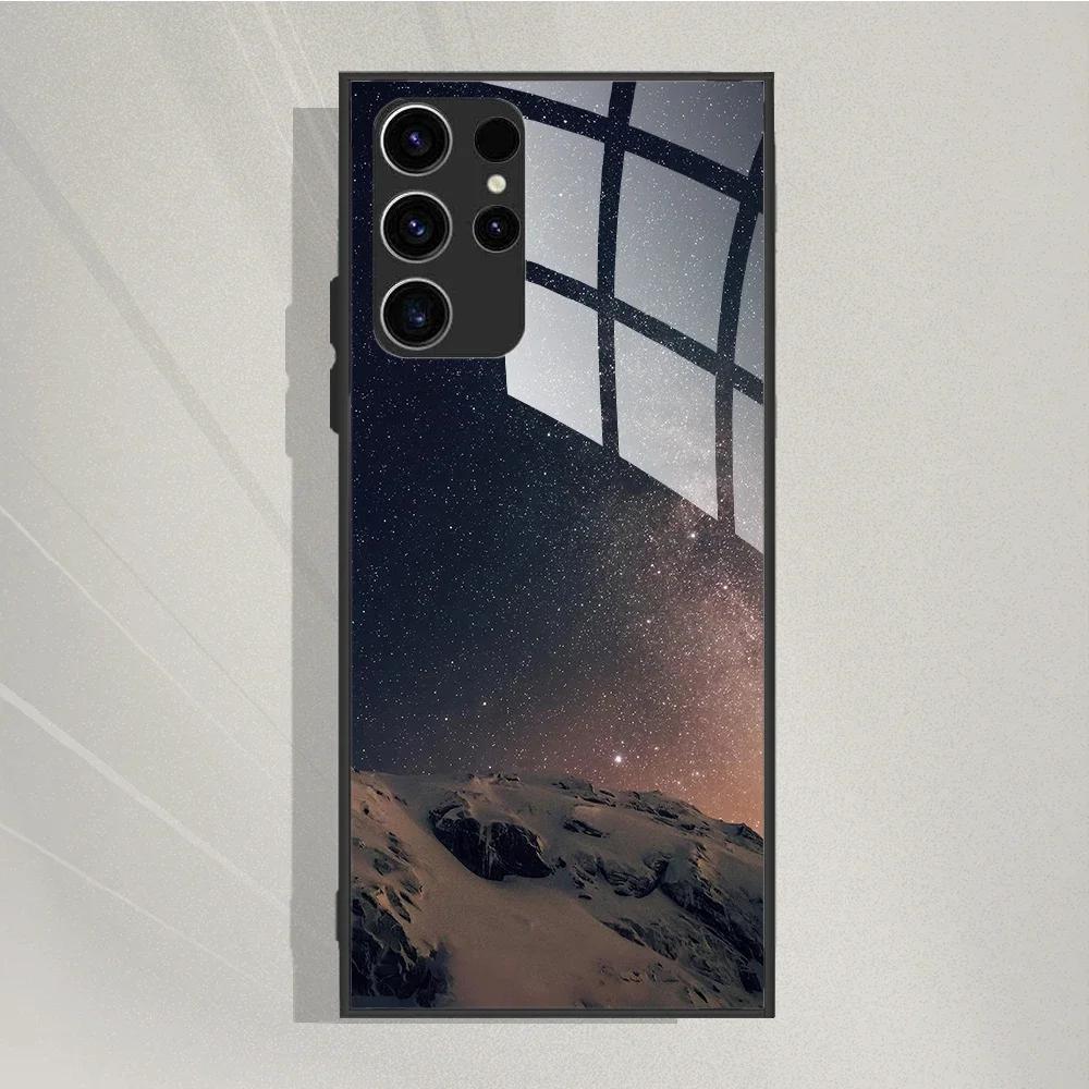 Для Samsung Galaxy S24 Ultra Чехол Жесткая Задняя Крышка из Закаленного Стекла Чехлы для Телефона Для Samsung S24 Plus Galaxy S 24 S24+ Мягкие Fundas