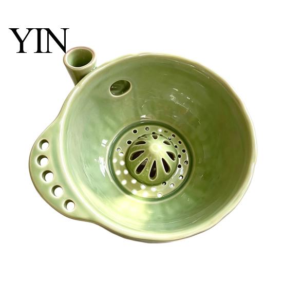 Ceramic Food Preparation Bowl Berry Washing with Detachable Juicing Cone & Drain Rack, Self Rinsing Fruit Multi-functional Kitchen Gadget Basket
