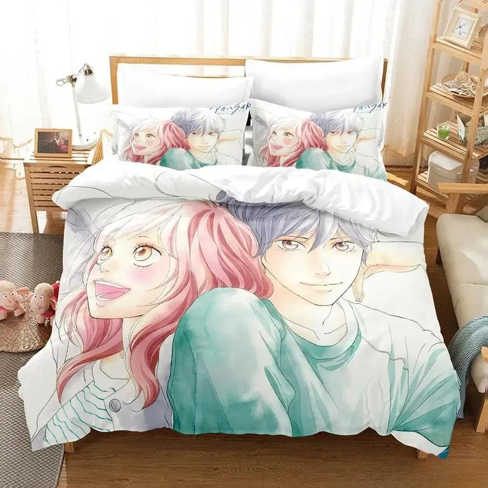 Новый комплект постельного белья Blue Spring Ride, односпальная кровать Twin, двуспальная кровать размера Queen, комплект постельного белья для взрослых и детей, комплект простыней в стиле аниме