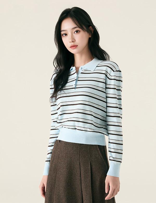 ROEM Striped Collar Sweater_Rmkag12Rt1