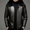Genuine Leather Jacket Men's Fattened Sheepskin Leather Jacket Short Daddy Jacket Thickened Fur One-piece Fur